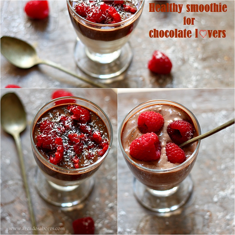 Smoothie for chocolate lovers (amêndoa+chocolate+framboesas)