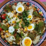 Salada de grão com bacalhau