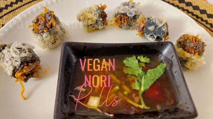 Vegan Nori Rolls-Receita fácil e crocante de Sushi Frito