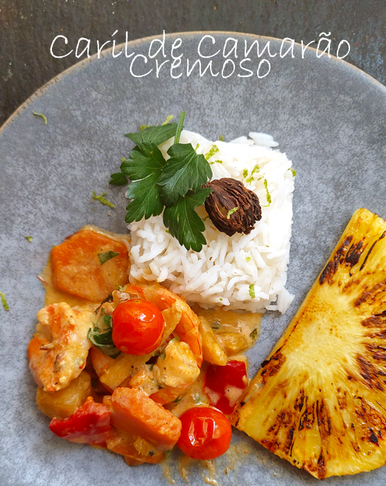 Receita de Caril de Camarão Cremoso com Leite de Coco