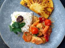 receita de caril de camarão