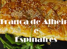 folhado de alheira e espinafres