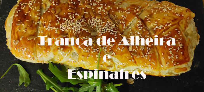folhado de alheira e espinafres
