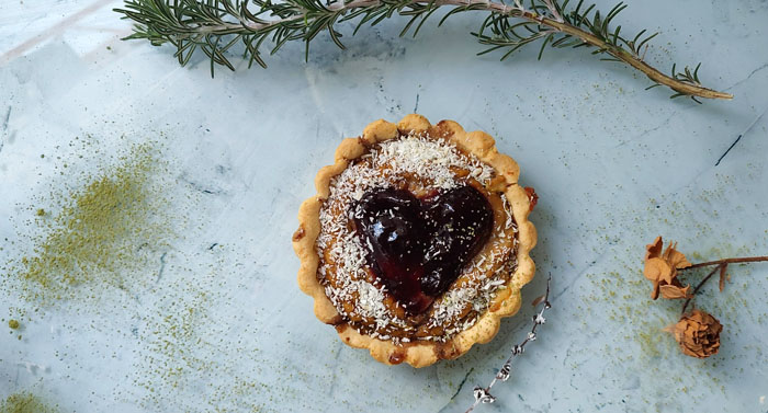 massa areada para tartes com recehio de mirtilos